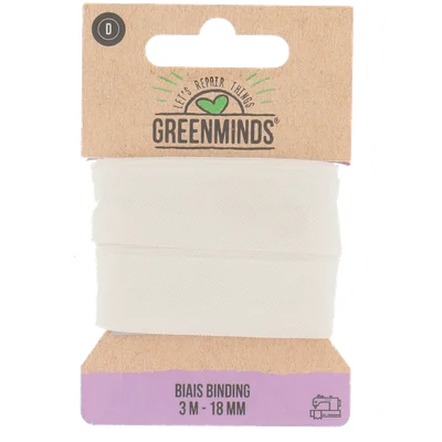 Greenminds Biais band wit 18mm 3meter Pak 1 st