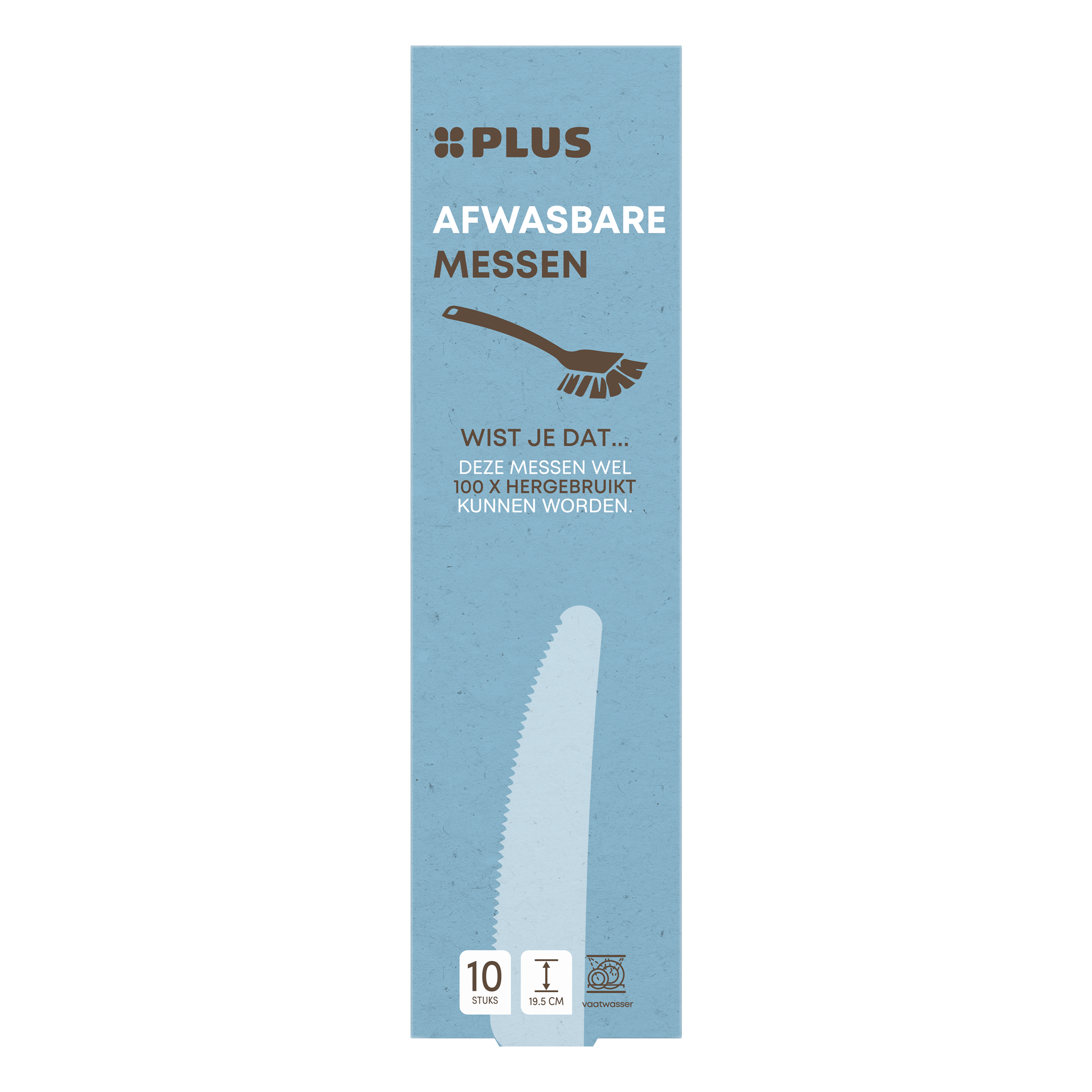 PLUS Mes herbruikbaar 19,5cm Doos 10 st