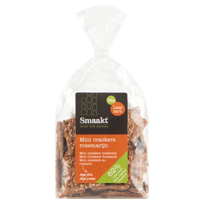 Smaakt Less Carb Minicracker rozemarijn Zak 200 g