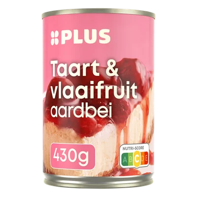 PLUS taart en vlaaifruit aardbeien Blik 425 ml