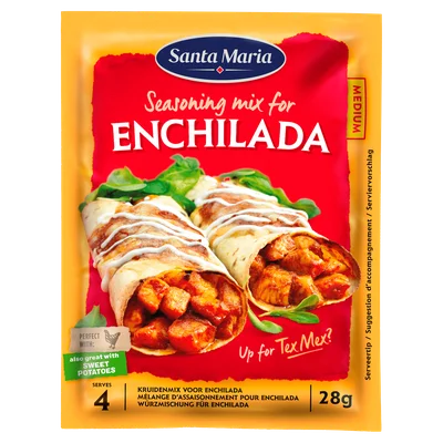 Santa maria Enchilada kruidenmix zak 30 gram Zak 28 g