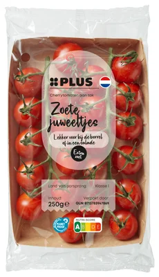 PLUS Nederlandse cherry trostomaten Mand 250 g
