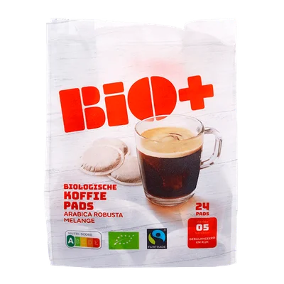 BIO+ Koffiepads Dutch Roast Fairtrade Zak 24 st