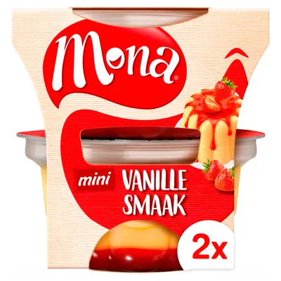 Mona Duopudding vanille met aardbeiensaus Set 296 g