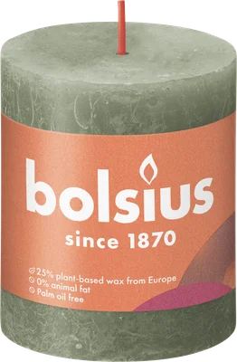 Bolsius Rustiek Shine 8cm Fresh Olive Stuk 1 st