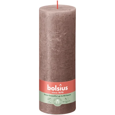Bolsius Rustiek stompkaars 190/68 Rustic Taupe Wikkel 1 st