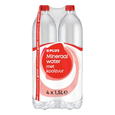 PLUS Mineraalwater met koolzuur 4-pack Tray 6000 ml