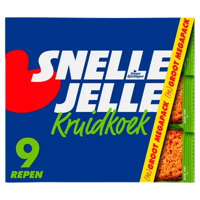 Snelle Jelle Ontbijtkoek kruidkoek naturel 9-pack Doos 585 g