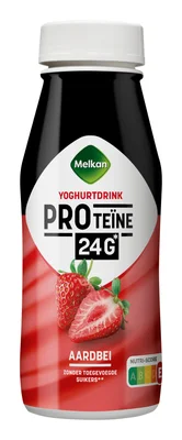 Melkan High Protein yoghurtdrink aardbei Fles 240 g