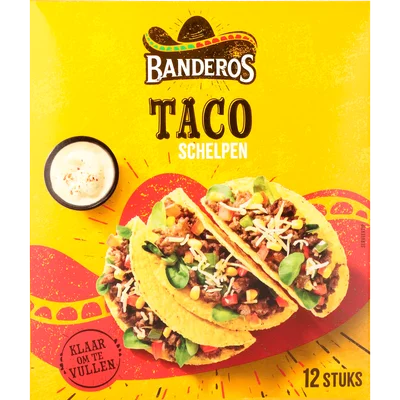 Banderos Tacoschelpen Doos 12 st