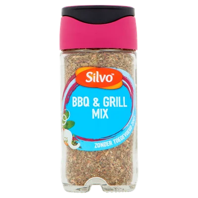 Silvo BBQ &amp; grill mix zonder zout Pot 17 g