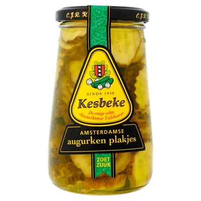 Kesbeke Augurken plakjes Pot 330 g