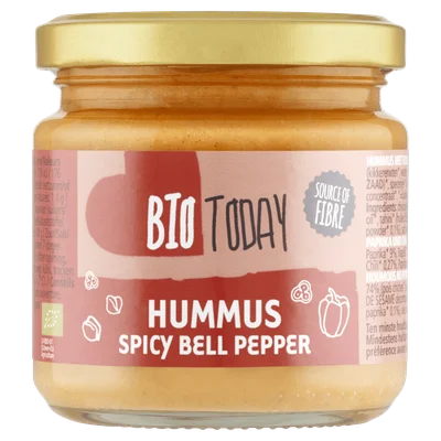 BioToday Hummus spicy bell pepper bio Pot 180 g