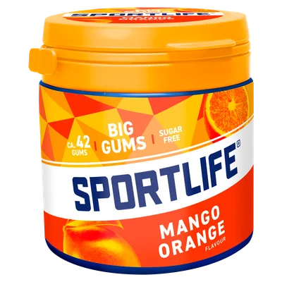 Sportlife Mango Orange Kauwgom Suikervrij Pot 99 g