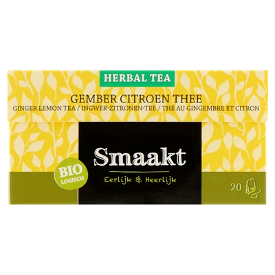 Smaakt Gember-citroenthee bio Doos 20 st