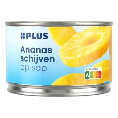 PLUS Ananas schijven op sap Blik 227 g