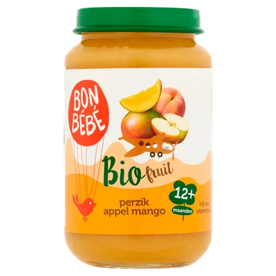 Bonbebe Bio 12+F1207 perzik appel mango Pot 200 g
