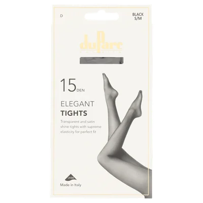 DuParc Panty Lycra 15D Satijnglans zwart SM Doos 1 st