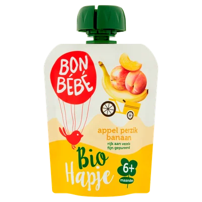 Bonbebe knijp appel perzik banaan +6m Stazak 90 g