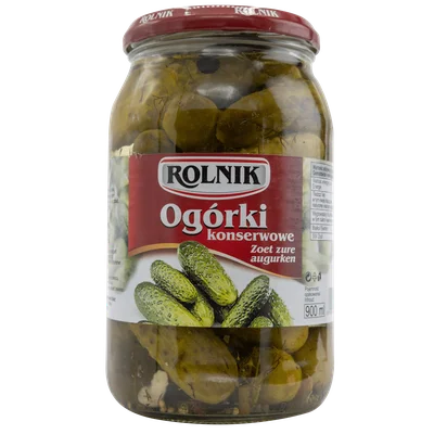 Rolnik Ogorki Konserwowe / Augurk zoet zuur Pot 850 g