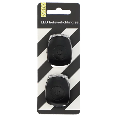 Velo Siliconen fietslampjes zwart Blister 2 st