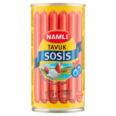 Namli Tavuk sosis Blik 550 g