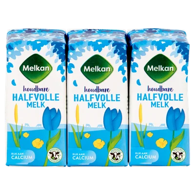 Melkan Houdbare halfvolle melk 6x200ml Set 1200 ml