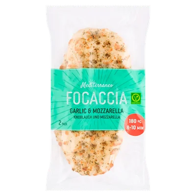Mediterraneo Focaccia knoflook mozzarella Wikkel 2 st