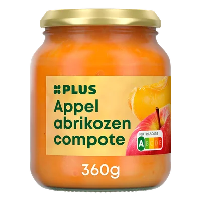 PLUS Appel abrikozen compote Pot 360 g