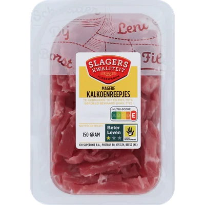 Slagers kwaliteit Kalkoenreepjes Bakje 150 g