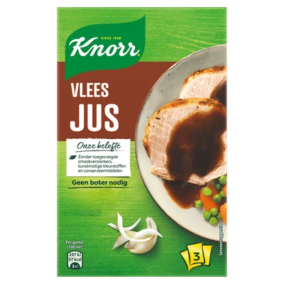 Knorr Vleesjus Naturel 3x30G Wikkel 90 g