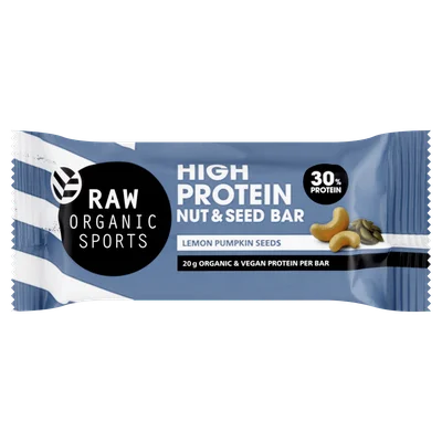 RAW Organic Sports High protein bar lemon 30% Wikkel 65 g