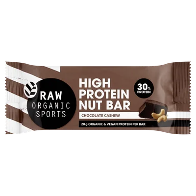 RAW Organic Sports High prot.bar choc sal ca fl 30% Wikkel 65 g