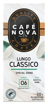 Café Nova Koffiecups lungo classico sterkte 6 Doos 20 st