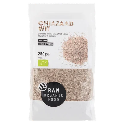 Raw Organic Food Chiazaad wit biologisch Zak 250 g