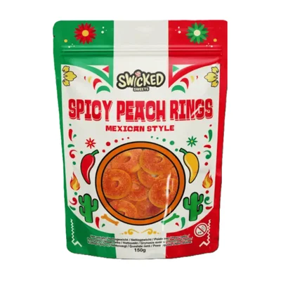Swicked Mexican Spicy Gummy Rings Zak 150 g