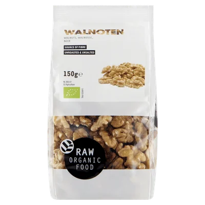 Raw Organic Food Walnoten biologisch Zak 150 g