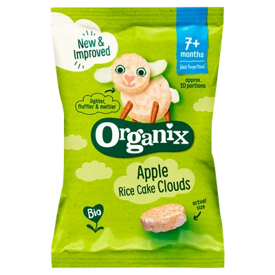 Organix Bio Luchtige Rijstwafeltjes Appel 7+m Zak 40 g