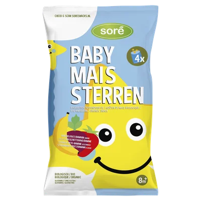 Sore mais sterren 8m+ banaan biet aardbei Zak 60 g
