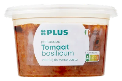 PLUS Pastasaus tomaat basilicum Bakje 180 g