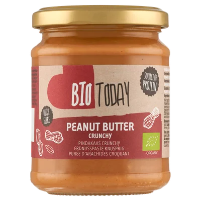 BioToday Pindakaas crunchy biologisch Pot 250 g