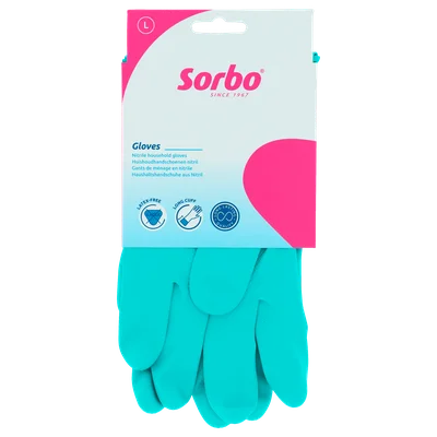 Sorbo Huishoudhandschoen nitril L Kaart 72 g