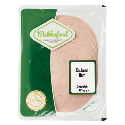 Mekkafood Kalkoenham Tray 125 g
