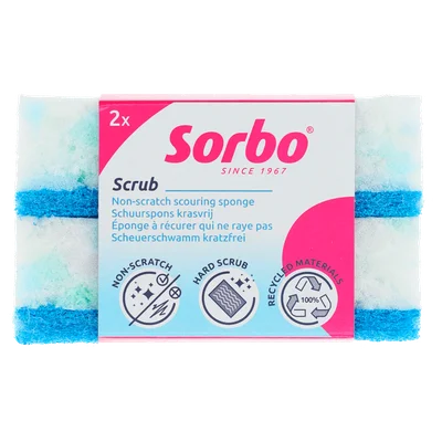 Sorbo Schuurspons krasvrij recycled Stuk 2 st