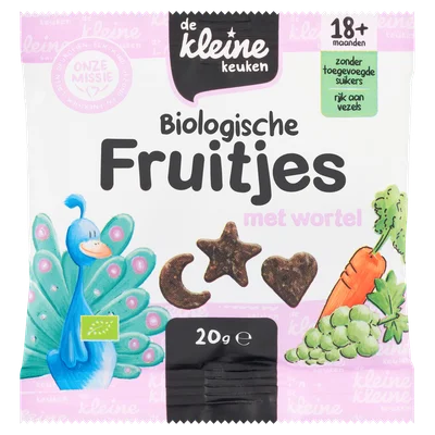 De Kleine Keuken BIO Fruitjes met Wortel +18M Zak 20 g