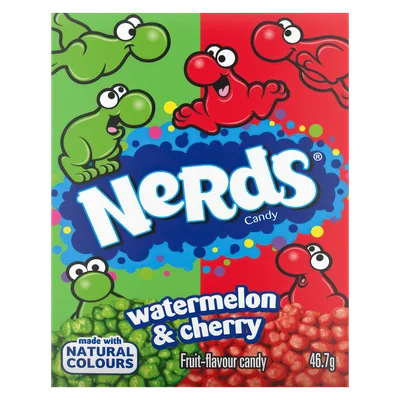 Wonka Nerds watermelon &amp; cherry Doos 46 g