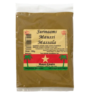 Maussi masala-kerrie voor roti kip Zakje 80 g