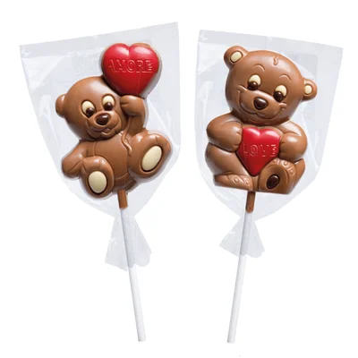 MartiChoc Lolly Beer met Hart Melk - Rood Zak 30 g