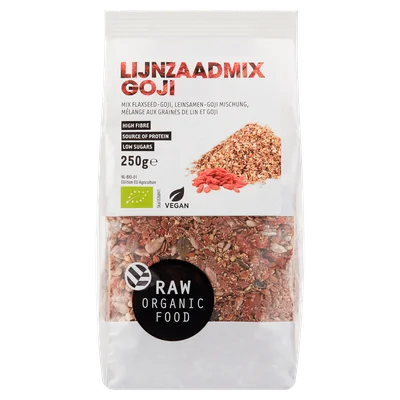 Raw Organic Food Lijnzaadmix goji bio Zak 250 g