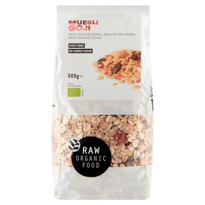 Raw Organic Food Muesli gojibes raw bio Zak 500 g